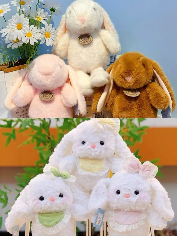 蝴蝶结兔子 安抚兔子可爱卡通礼物动物礼物