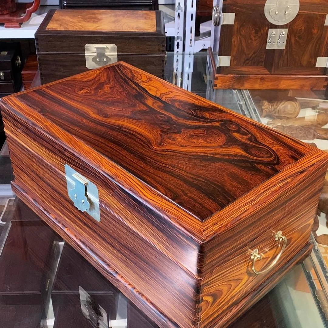 微凹黄檀（南美大红酸枝）独板收纳箱50/29/21