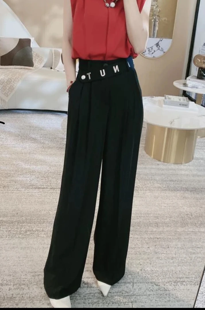 （高级订制）时尚爆款大牌字母工艺阔腿裤