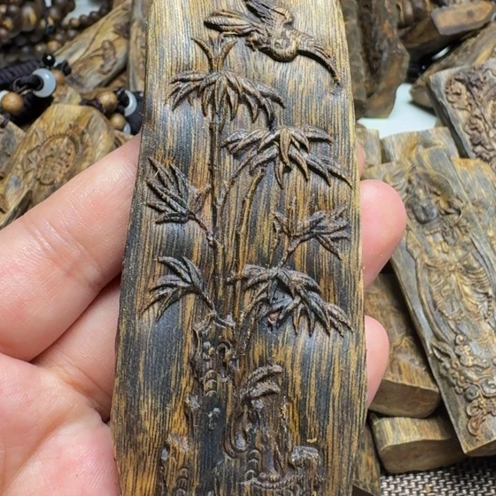 沉香沉香碎屑张勺子雕刻牌老料