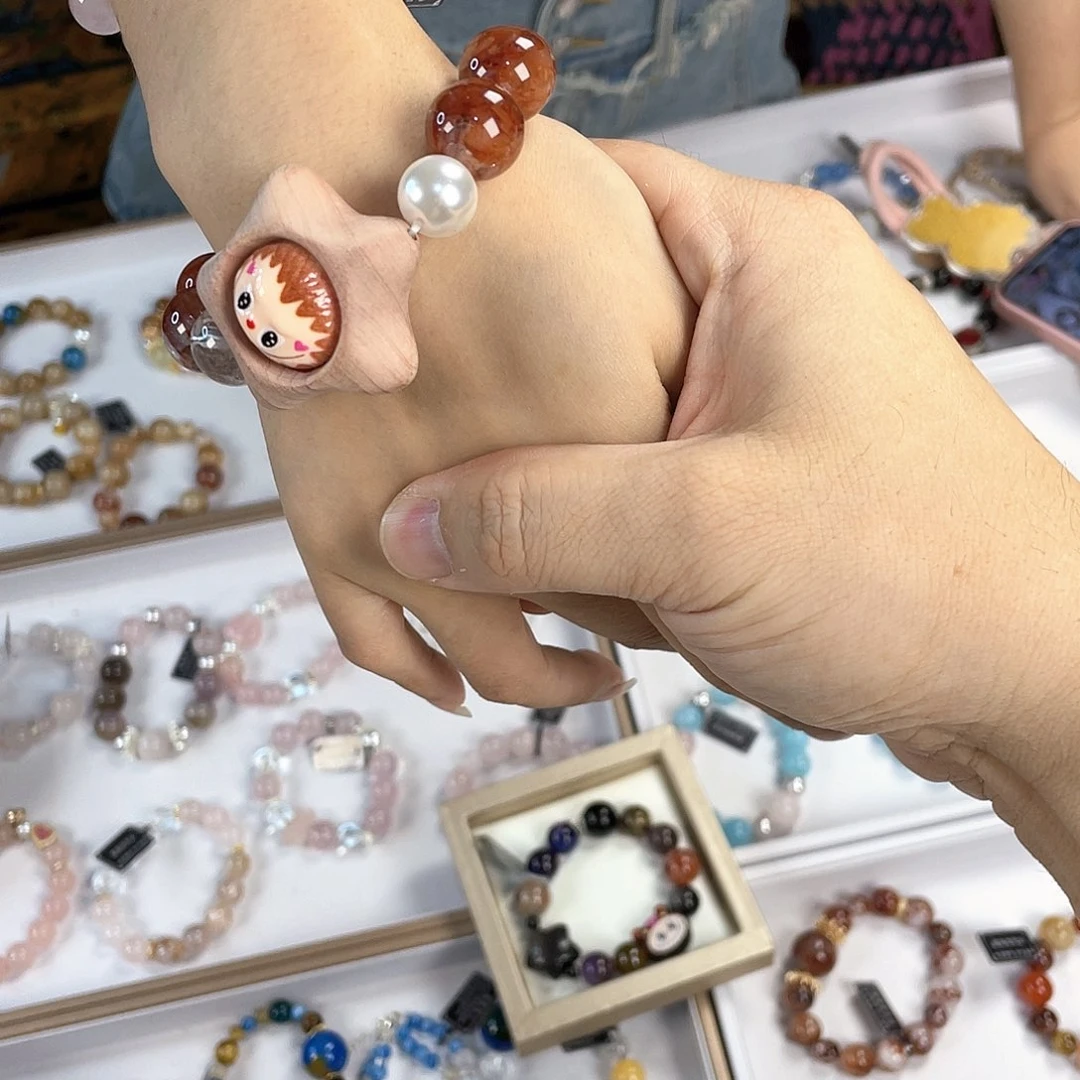 水晶手链银S925镀金镶嵌