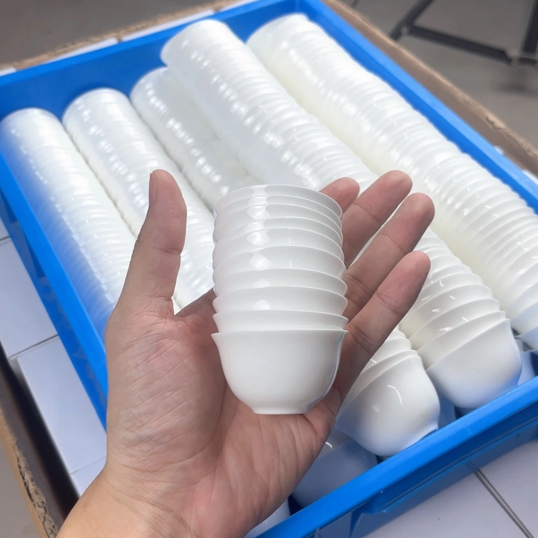 10个玉兰骨瓷杯子超薄胎