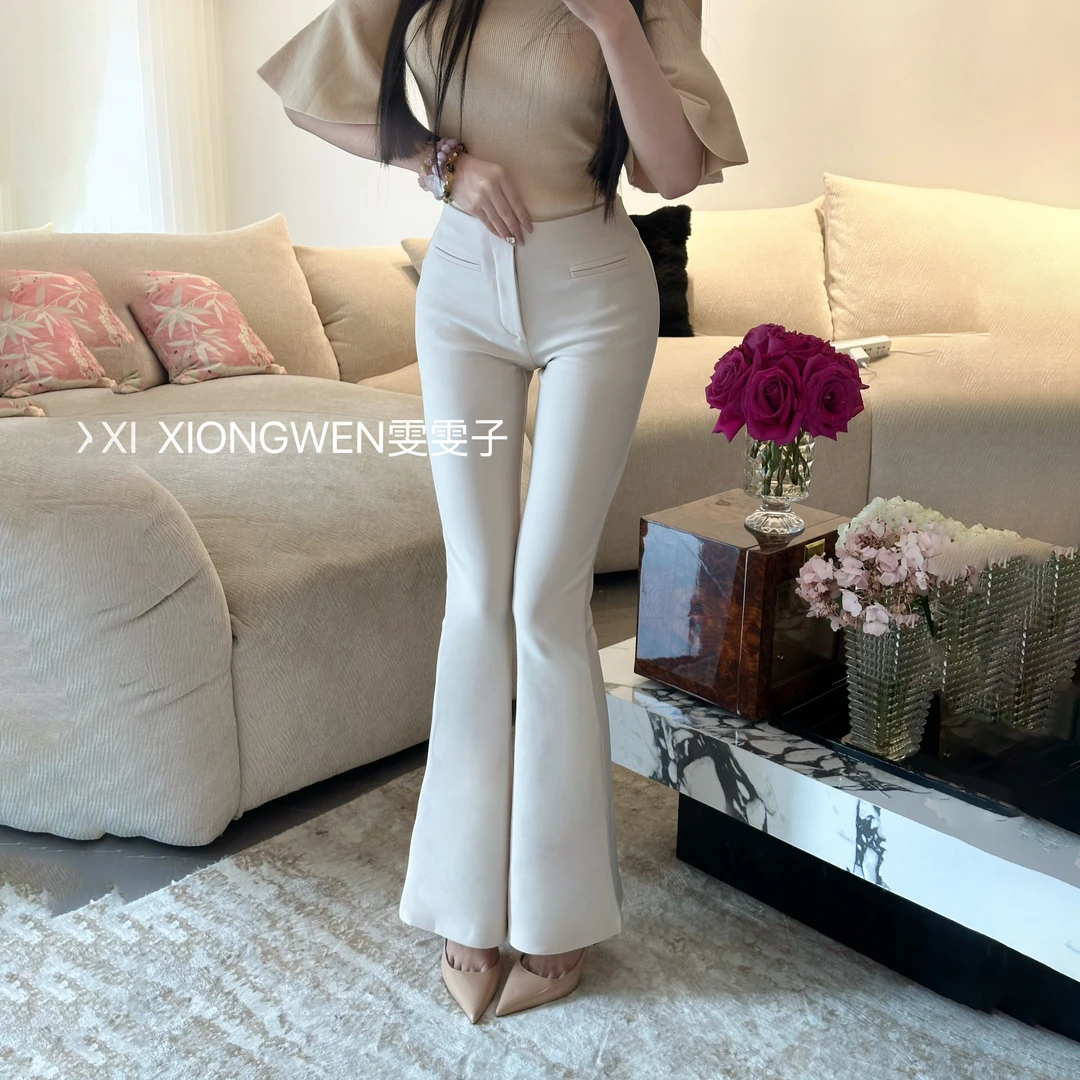 【雯雯推荐】长腿秘籍2025年新款高级感气质百搭显高西装微喇直筒裤