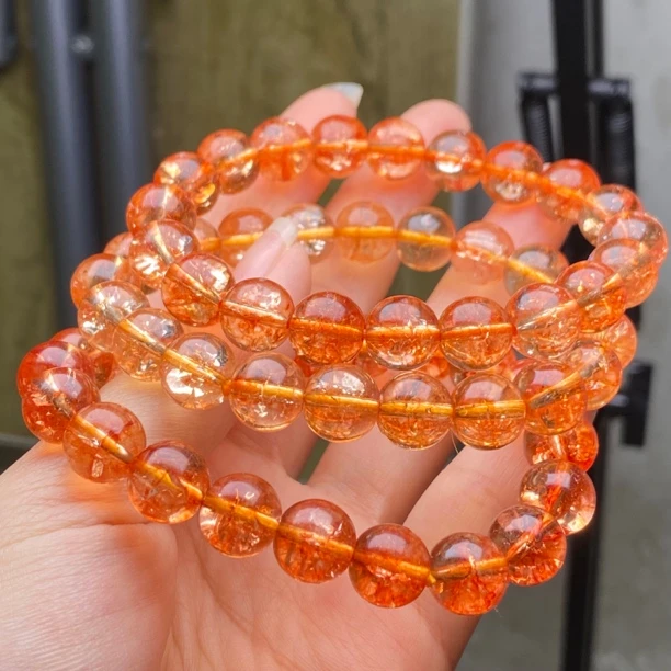 SJ-040号高品橙色10mm手链多样性发一件时尚