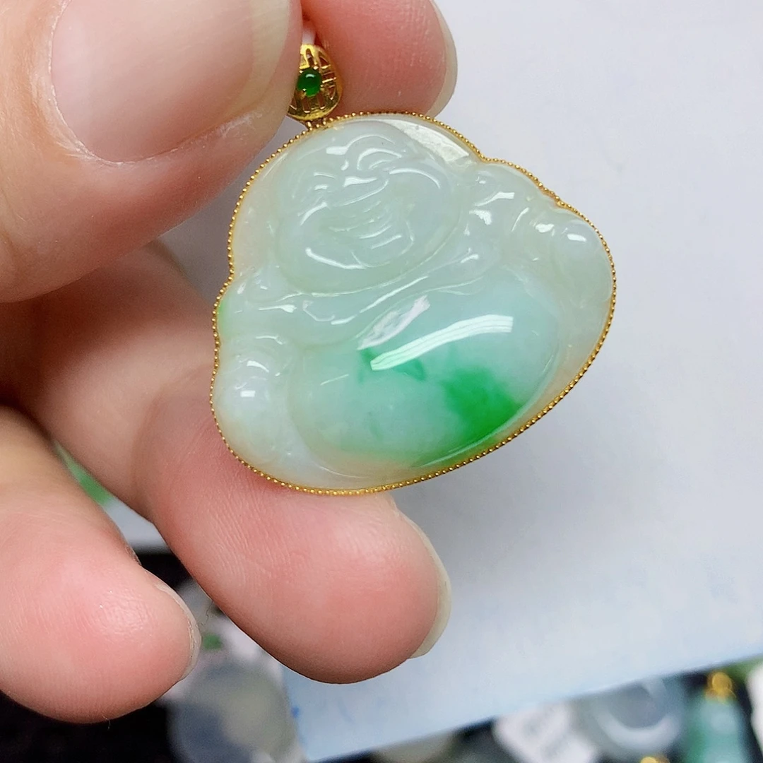 翡翠18K金镶嵌颈饰3578875