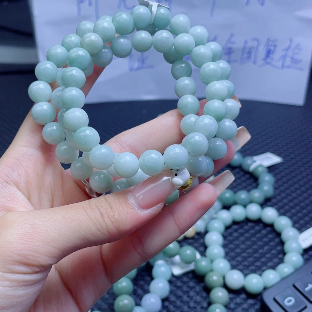 未镶嵌定制翡翠珠串