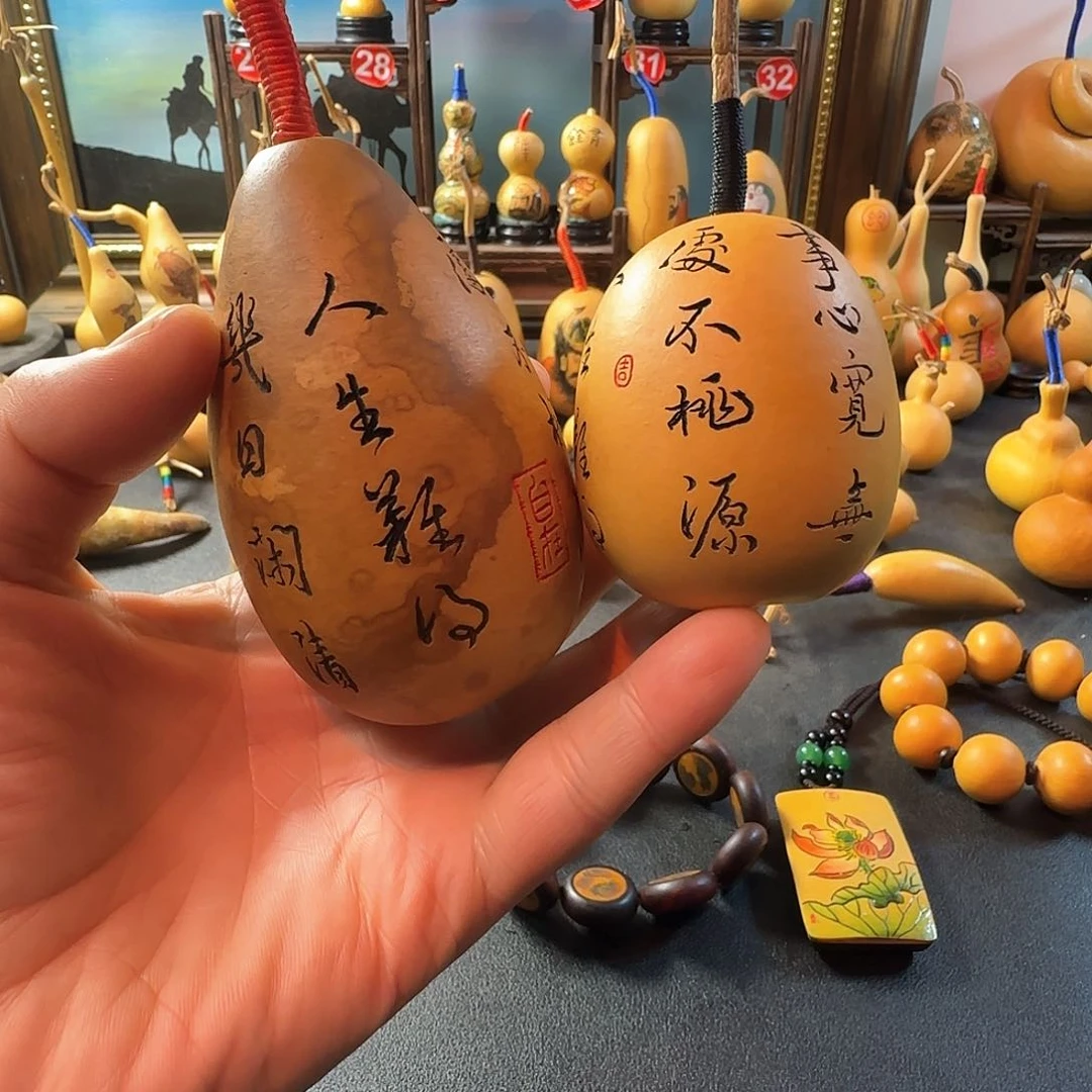 x*葫芦文玩手把墨刻冬瓜