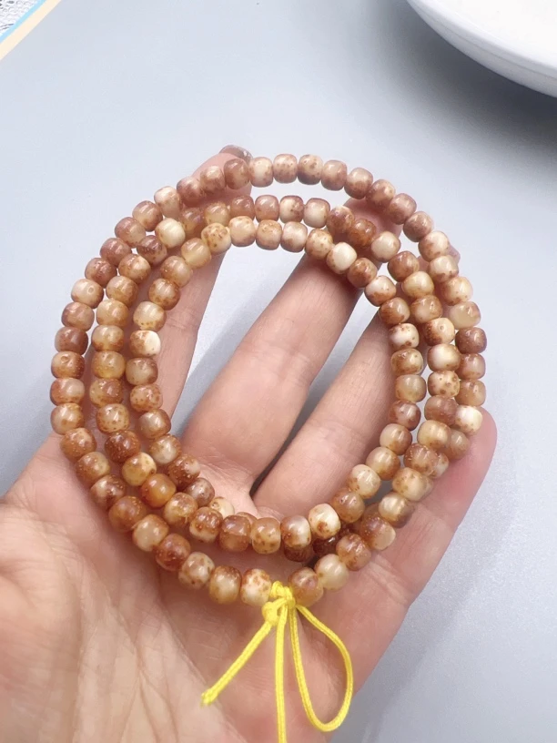 星月菩提精品玉化星月菩提留白尺寸5.8/4.9打灯全透