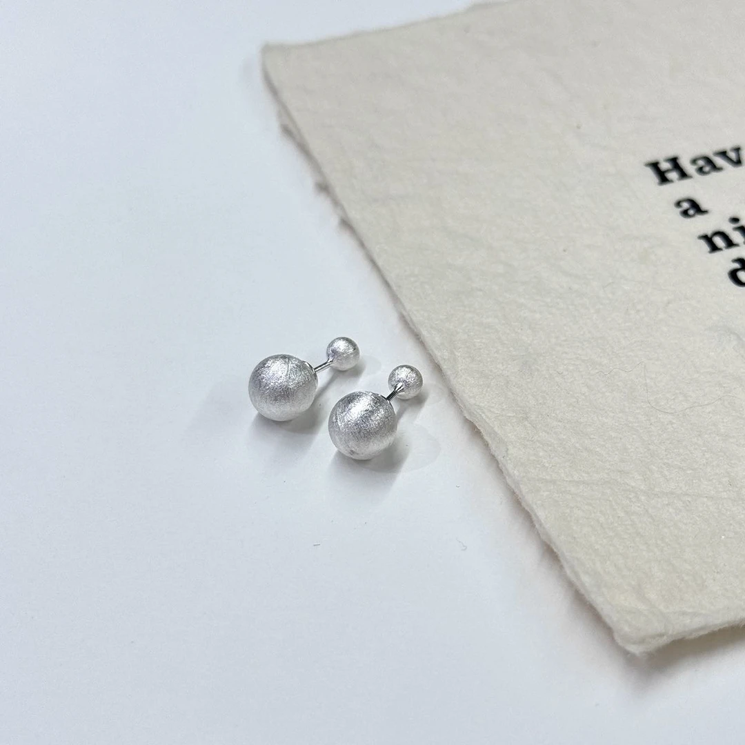 足银耳饰 【小宝珠宝】3  T31058-足银耳钉-7.5mm