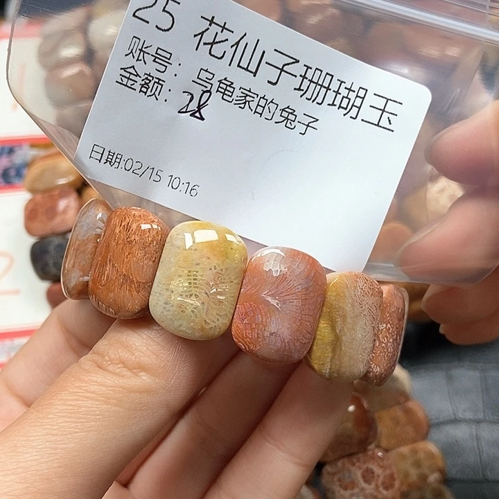 硅化珊瑚（珊瑚玉）手镯未镶嵌乌****子25