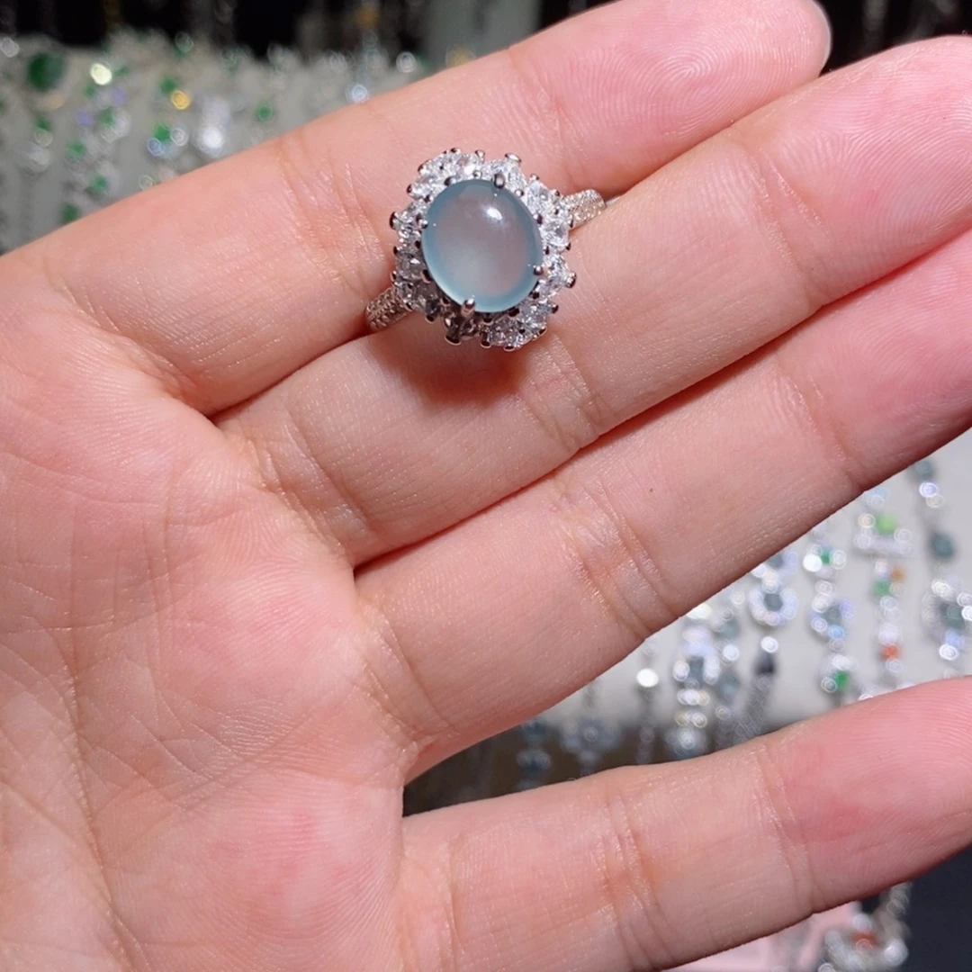 银S925镶嵌戒指翡翠