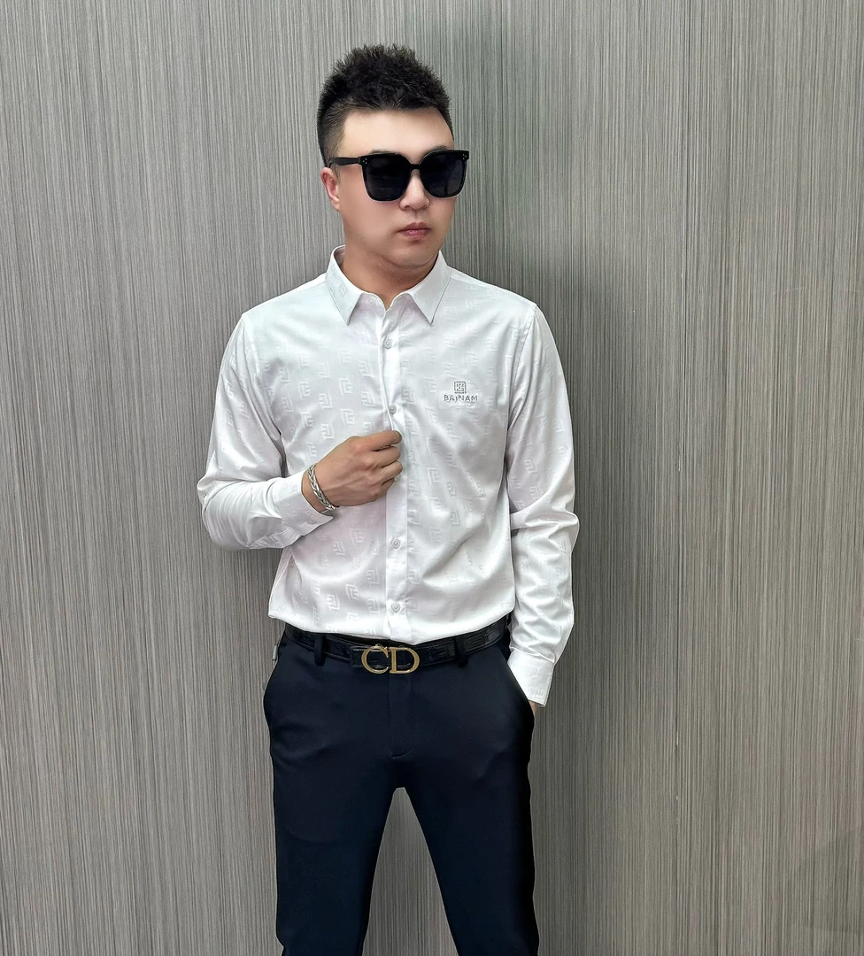 【79255】佤沙服饰早春上新长袖衬衫休闲修身男士商务时尚百搭帅气