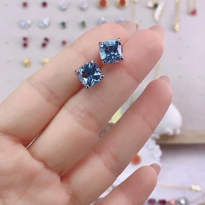 托帕石耳饰银S925镶嵌