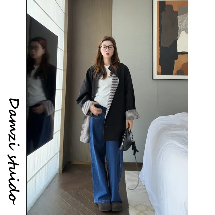 DA麦子“入场券风衣”廓形两面穿风衣外套女 MZ0934入场风衣
