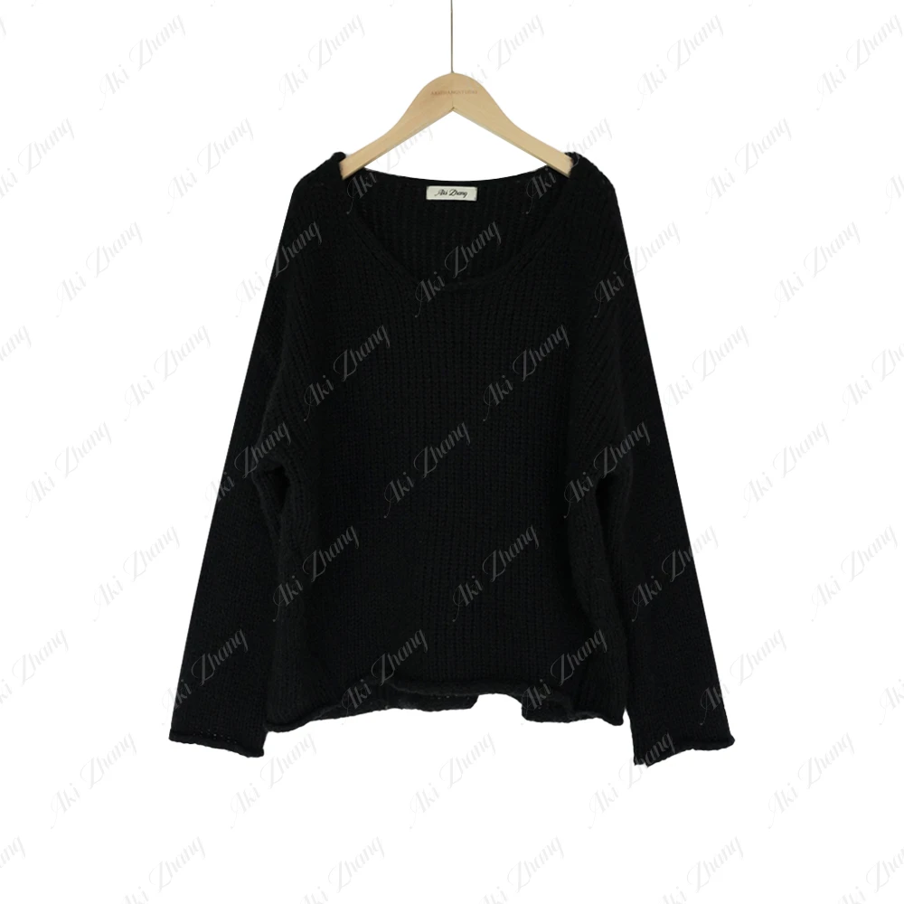 「冬季恋岛」AKIZHANG韩式软糯慵懒松弛初冬毛衣高级感针织上衣女装