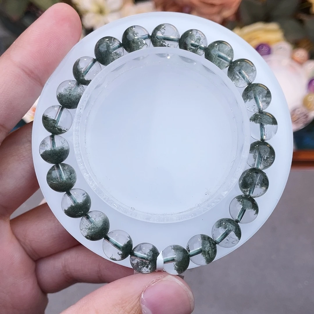手链水晶未镶嵌聚宝盆绿幽灵8m