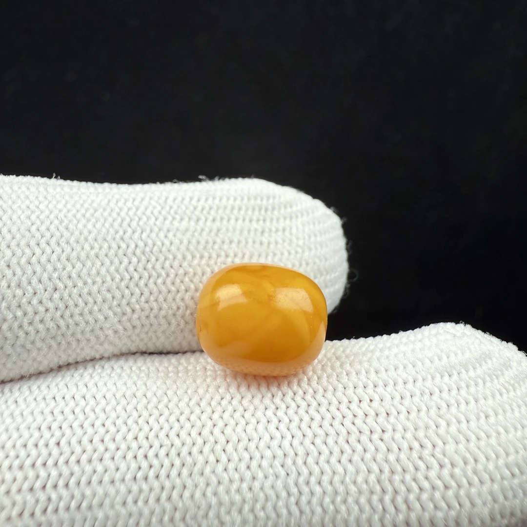 K7166天然原矿蜜蜡 鸡油红桶珠9.6*11.5mm支持鉴定假一罚十