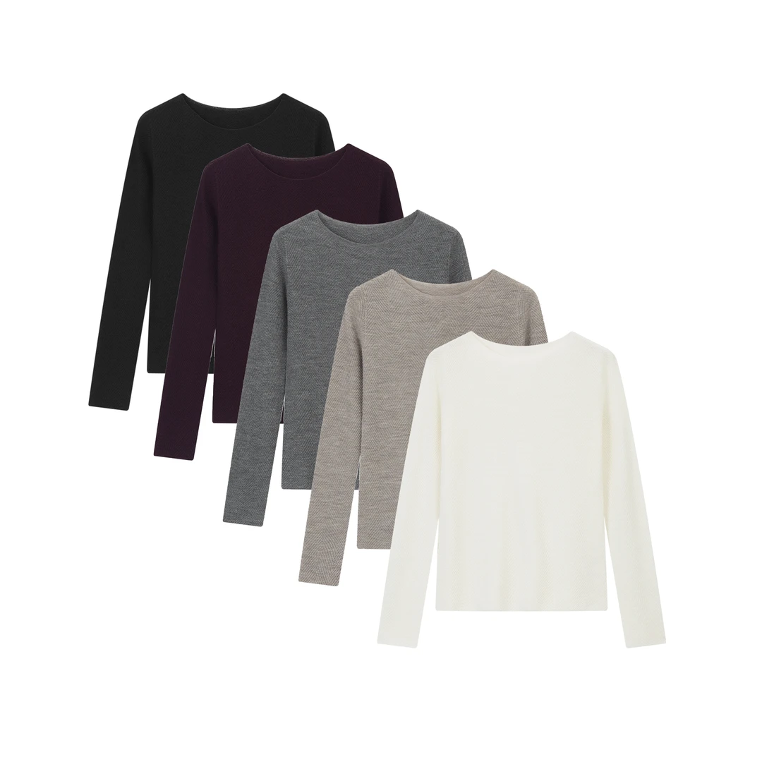 【巧家】万能二号羊紫纱无缝一体羊毛衫