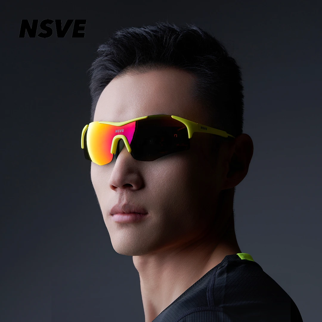 NSVE运动太阳镜户外跑步半框墨镜防紫外线轻巧眼镜火焰H系列30021