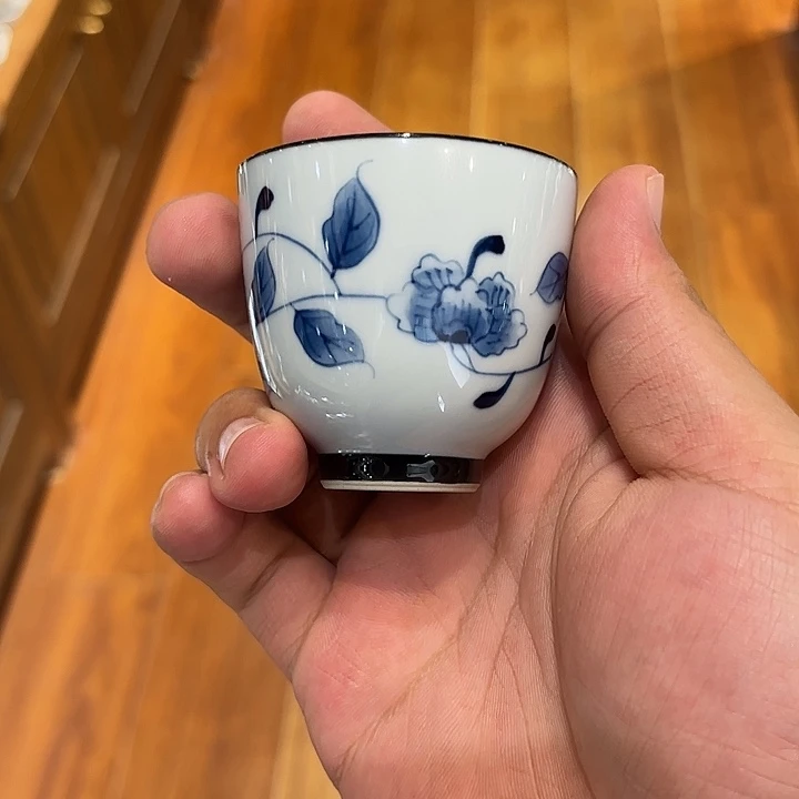 手绘缠枝莲主人杯杯