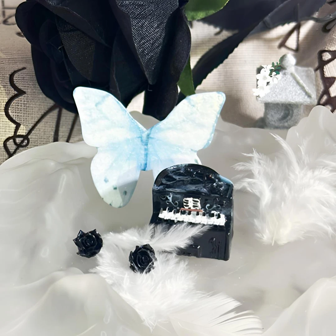 【2.0泼墨系列】钢琴巧克力蛋糕顶顶糕diy定制树脂食玩摆件玩具