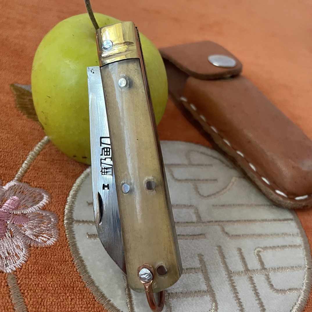 牛角水果刀夹钢精品