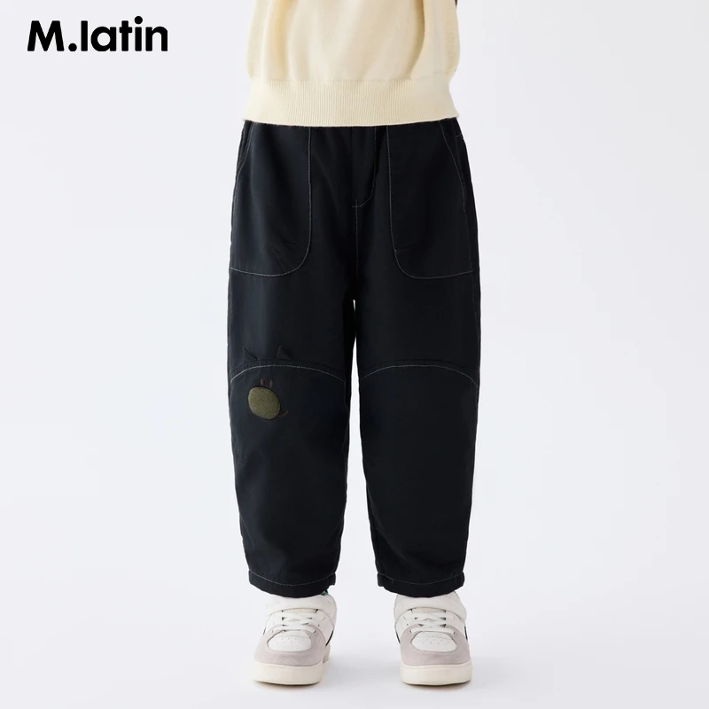 马拉丁儿童裤子25冬新款男小童趣味抱抱兽加厚气球裤棉裤