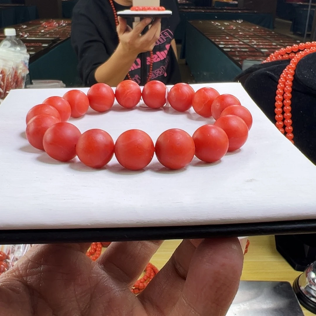 南红玛瑙未镶嵌多样性发一12mmmm哑光锦红