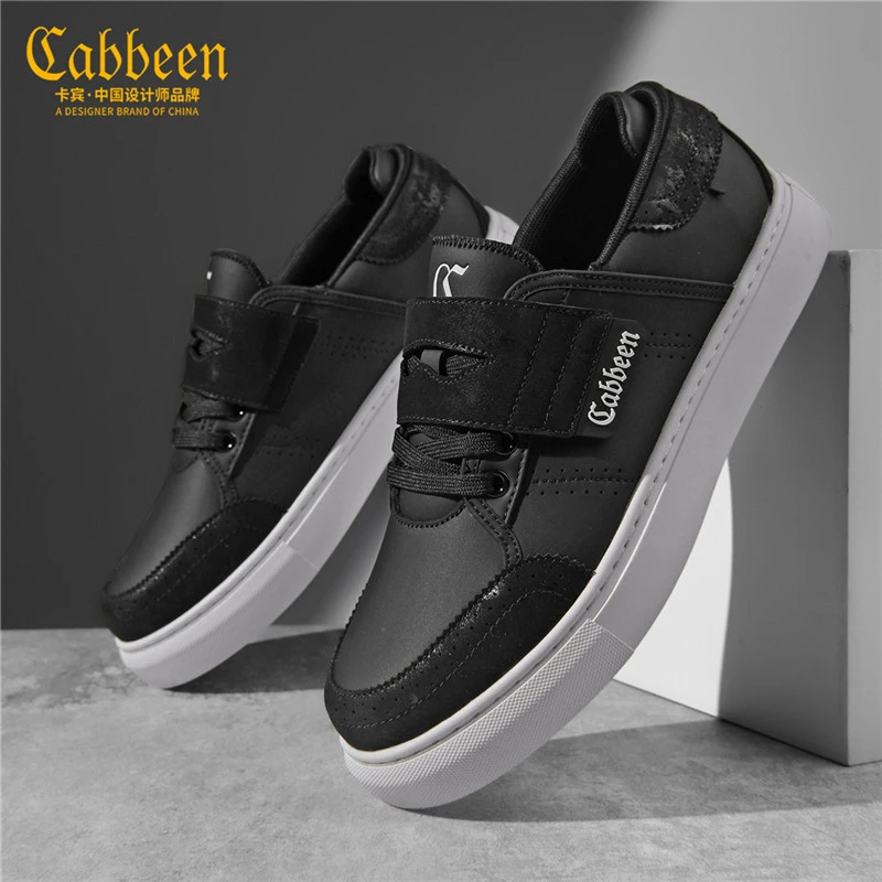 卡宾鞋子潮牌小众设计师魔术贴板鞋男款2025冬季新款潮流百搭男鞋
