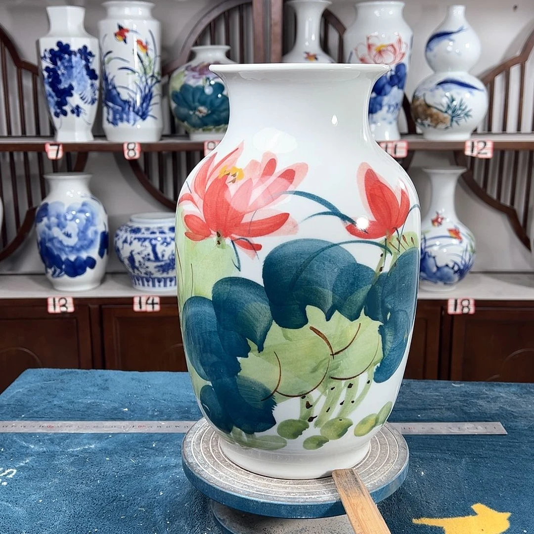 摆件景德镇陶瓷大冬红花