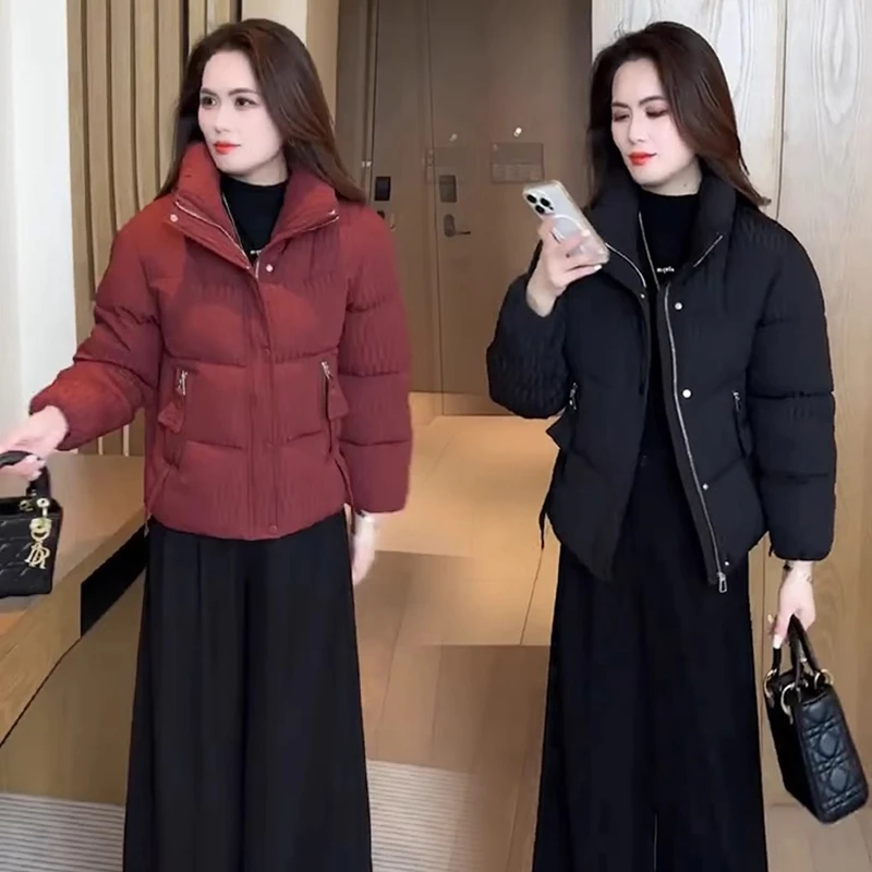 设计感时尚短款棉衣女2025冬季新款洋气保暖百搭短款棉服外套