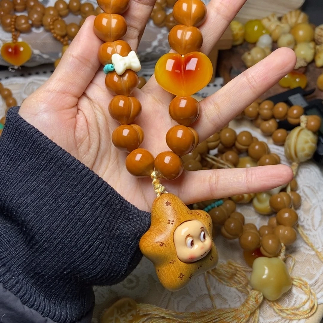 猴头核桃吊坠屁桃玻璃底卡15