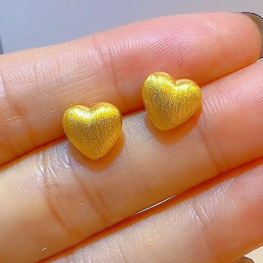 足金拉丝爱心直针配件