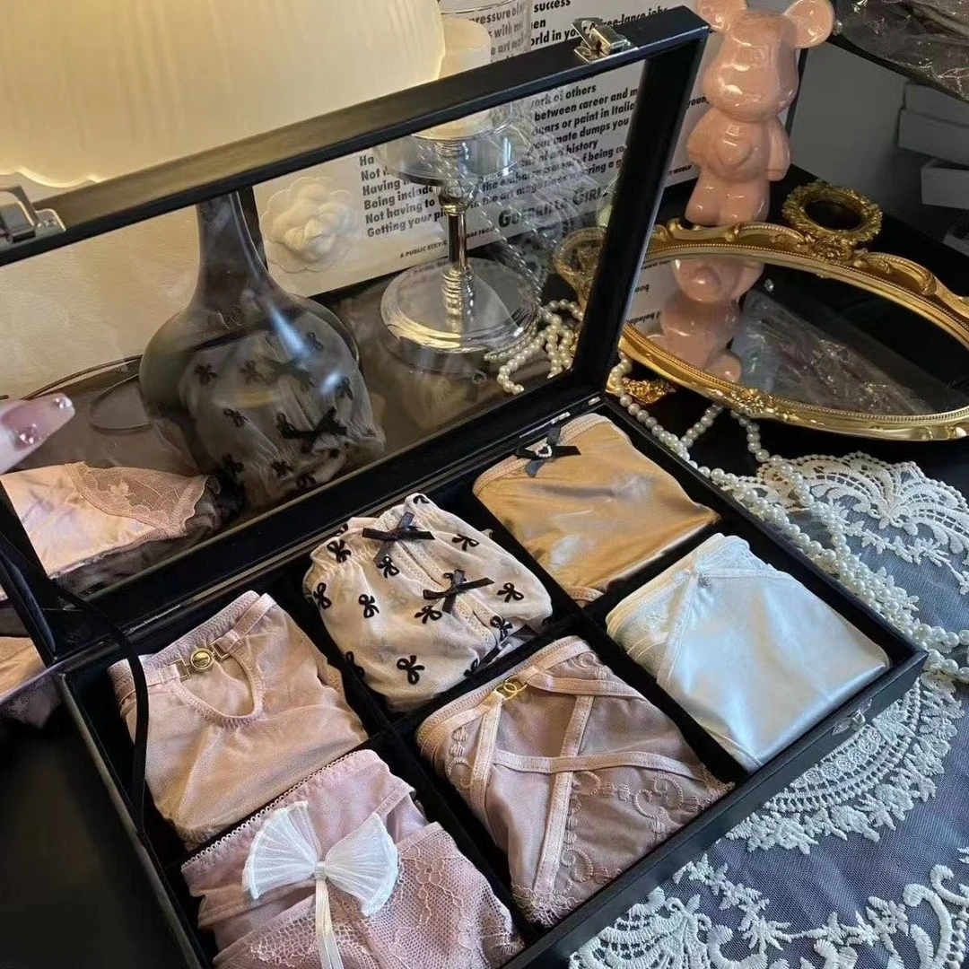 （001-200直播间选款链接）女士三角内裤蕾丝时尚轻奢蝴蝶刺绣透气