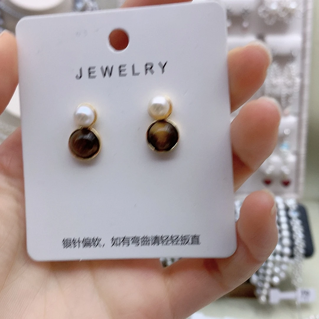 银S925镶嵌耳饰淡水珍珠