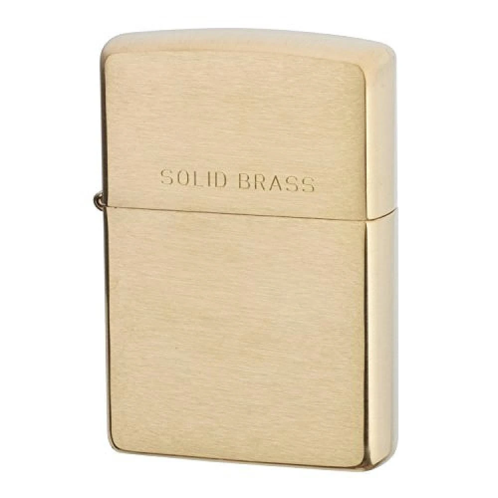 ZIPPO打火机美版SOLIDBRASS黄铜拉丝204实心铜MBJ1