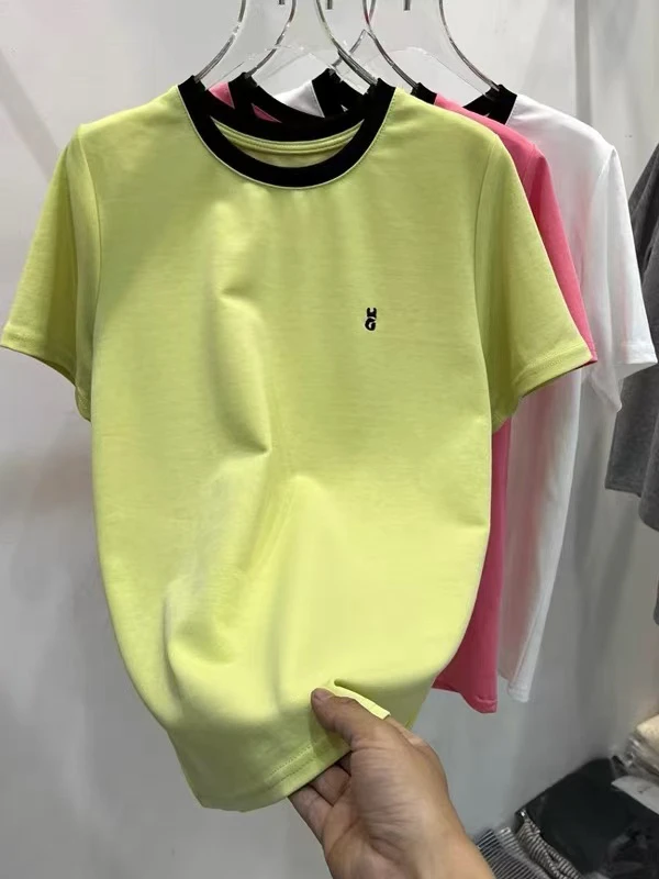 邹先森9986-29夏季新款韩版时尚百搭拼色圆领短袖