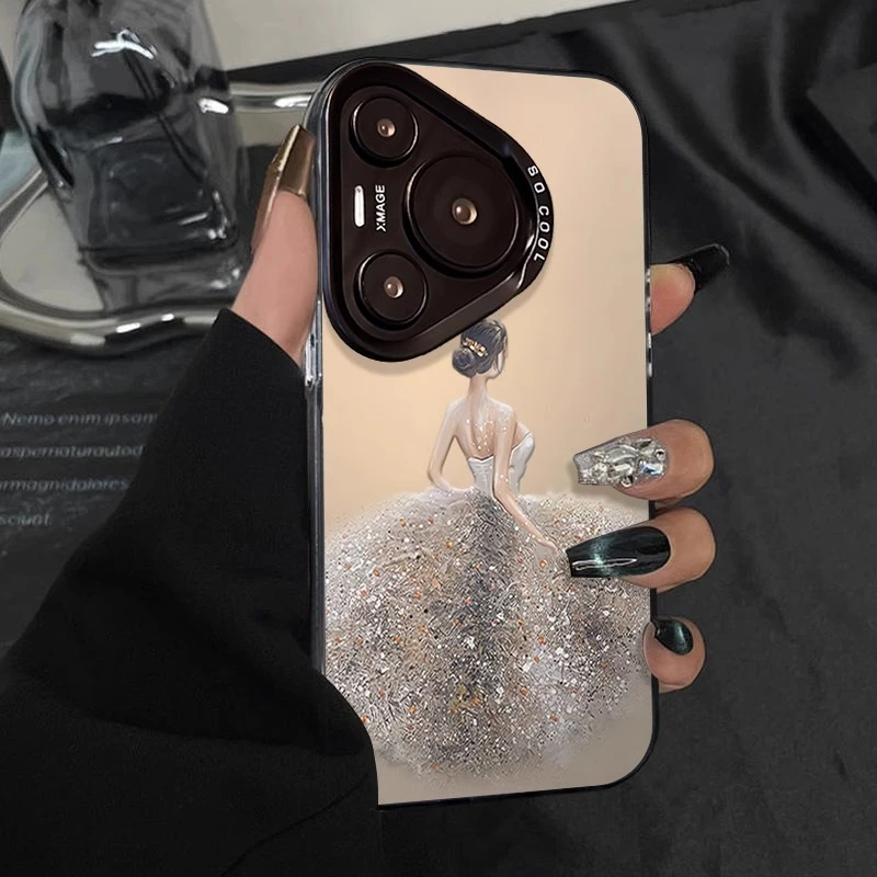 天鹅纱裙适用华为pura80pro气质女神轻奢设计感手机壳mate70pro潮