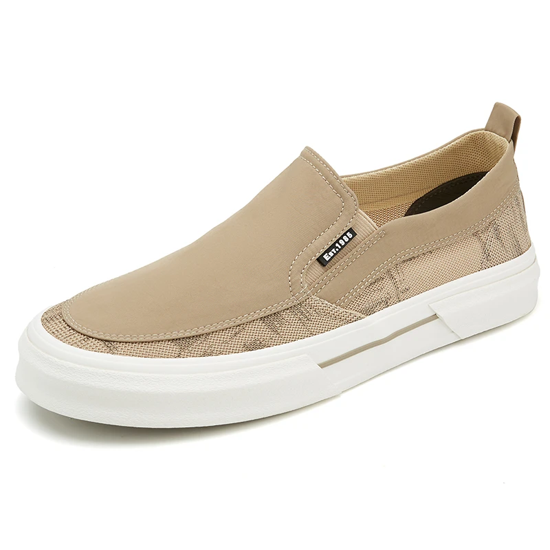 ShanBu/闪步25622秋季男士透气帆布鞋薄款网面镂空一脚蹬平底布鞋