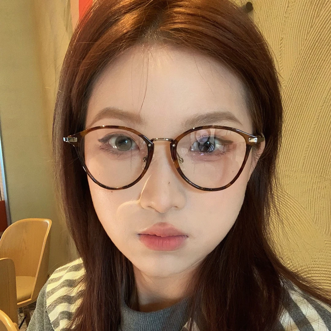 景拓新款韩系金属TR90复古近视眼镜框男女文艺平光镜架83044