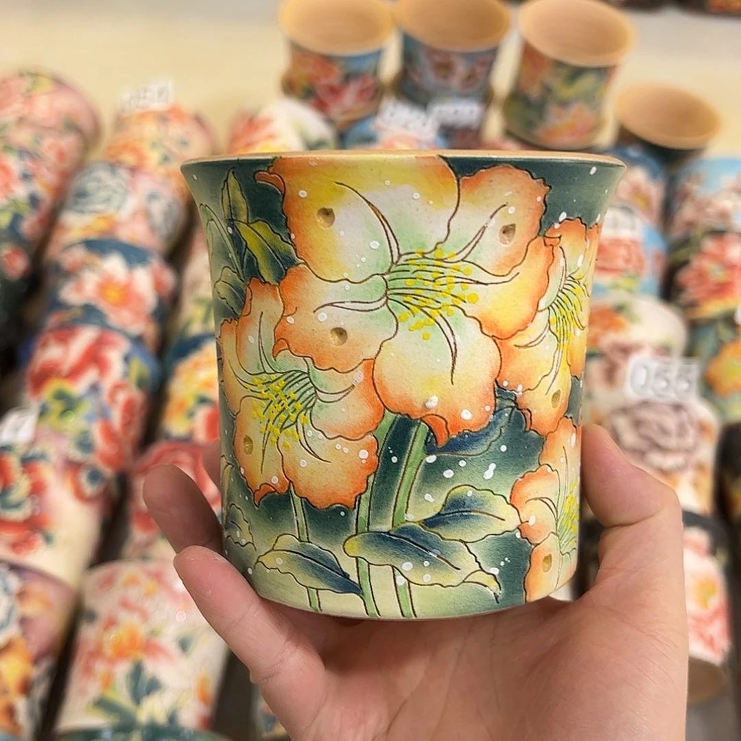 景德镇炫彩手绘口10.5高10