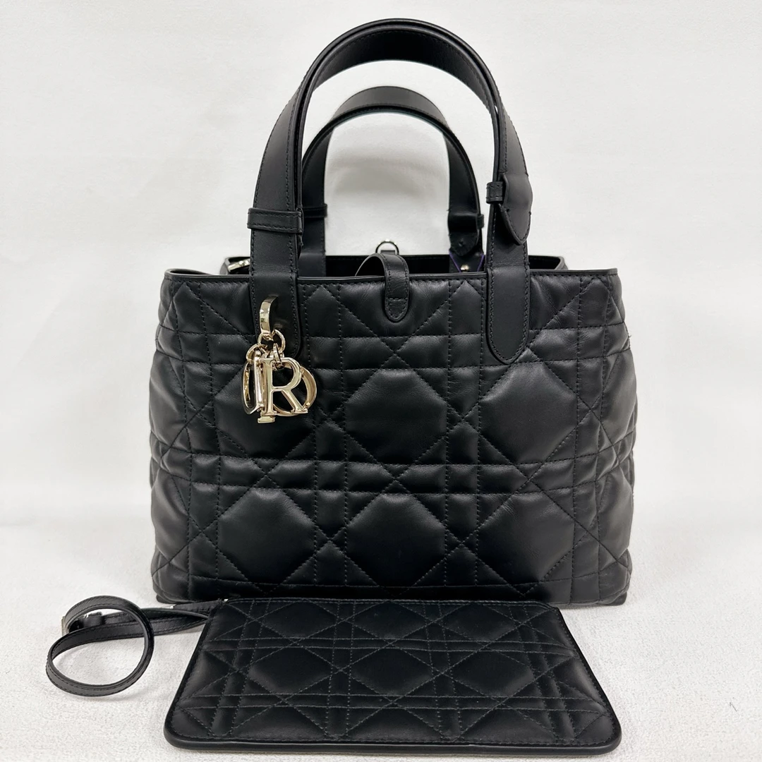 99新 DIOR/迪奥  Toujours系列 托特包 黑金中号 （0274）