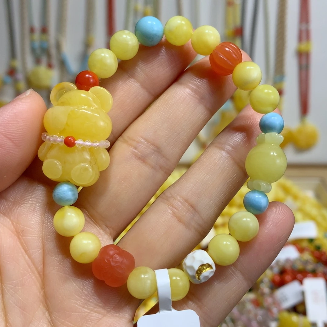 蜜蜡未镶嵌手链7.8mm