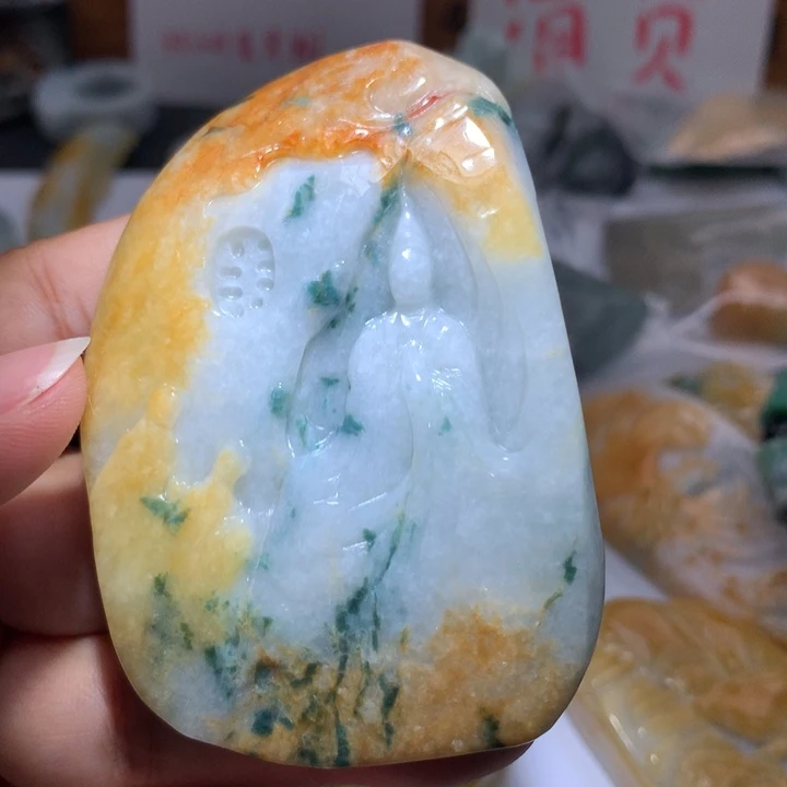 翡翠未镶嵌颈饰保真天然A货翡翠