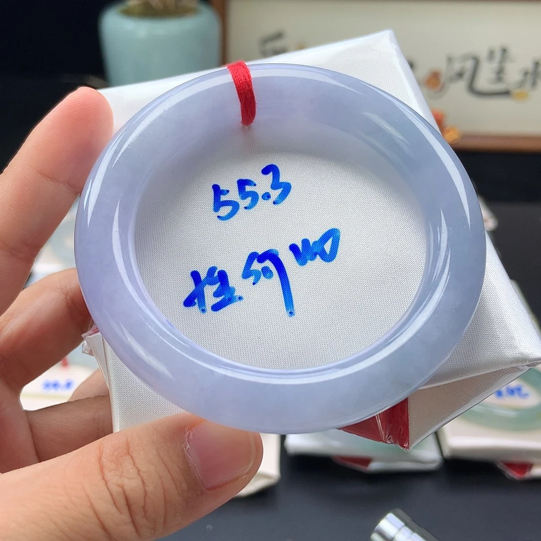 未镶嵌手镯翡翠77号冰蓝紫