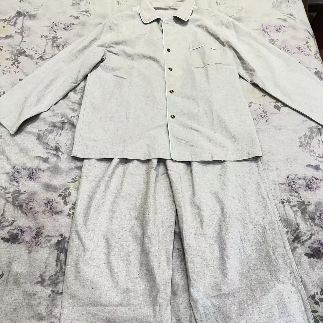 新品罗布麻椰子扣家居服（大喜）