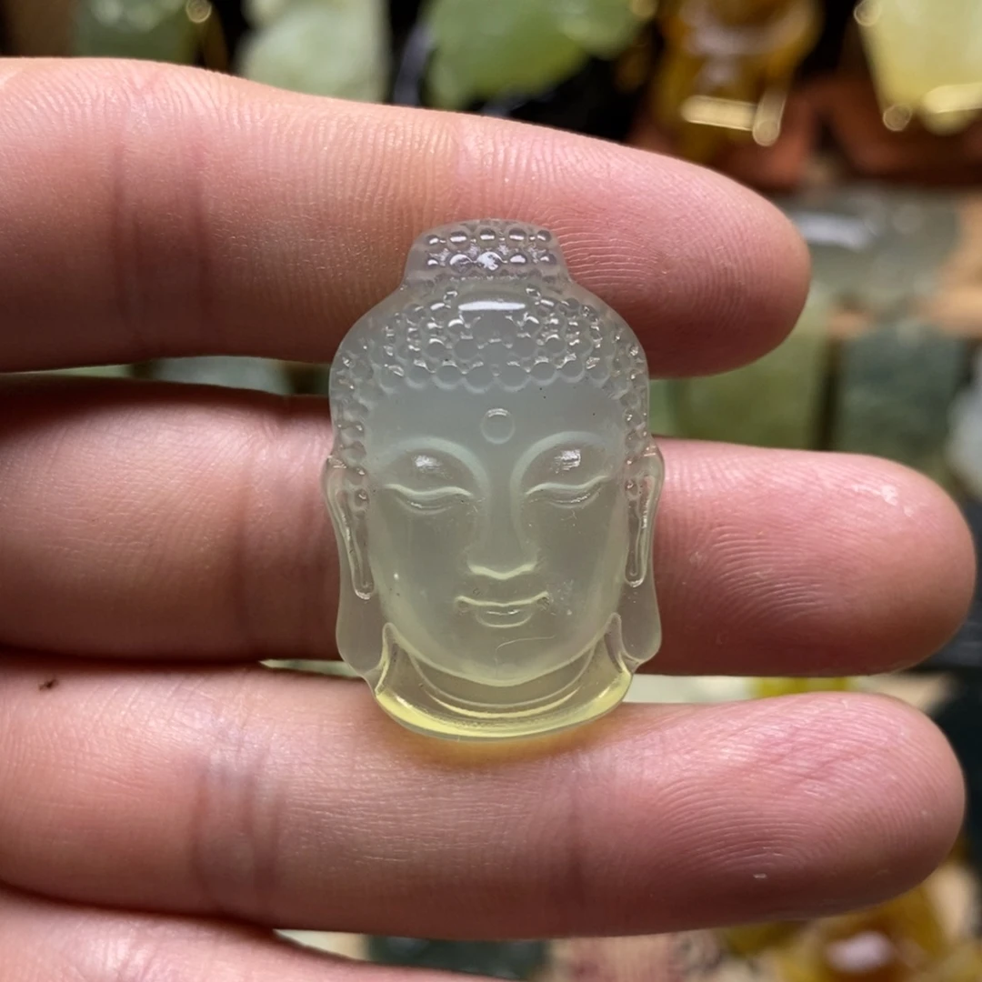 未镶嵌岫玉佛头像吊坠