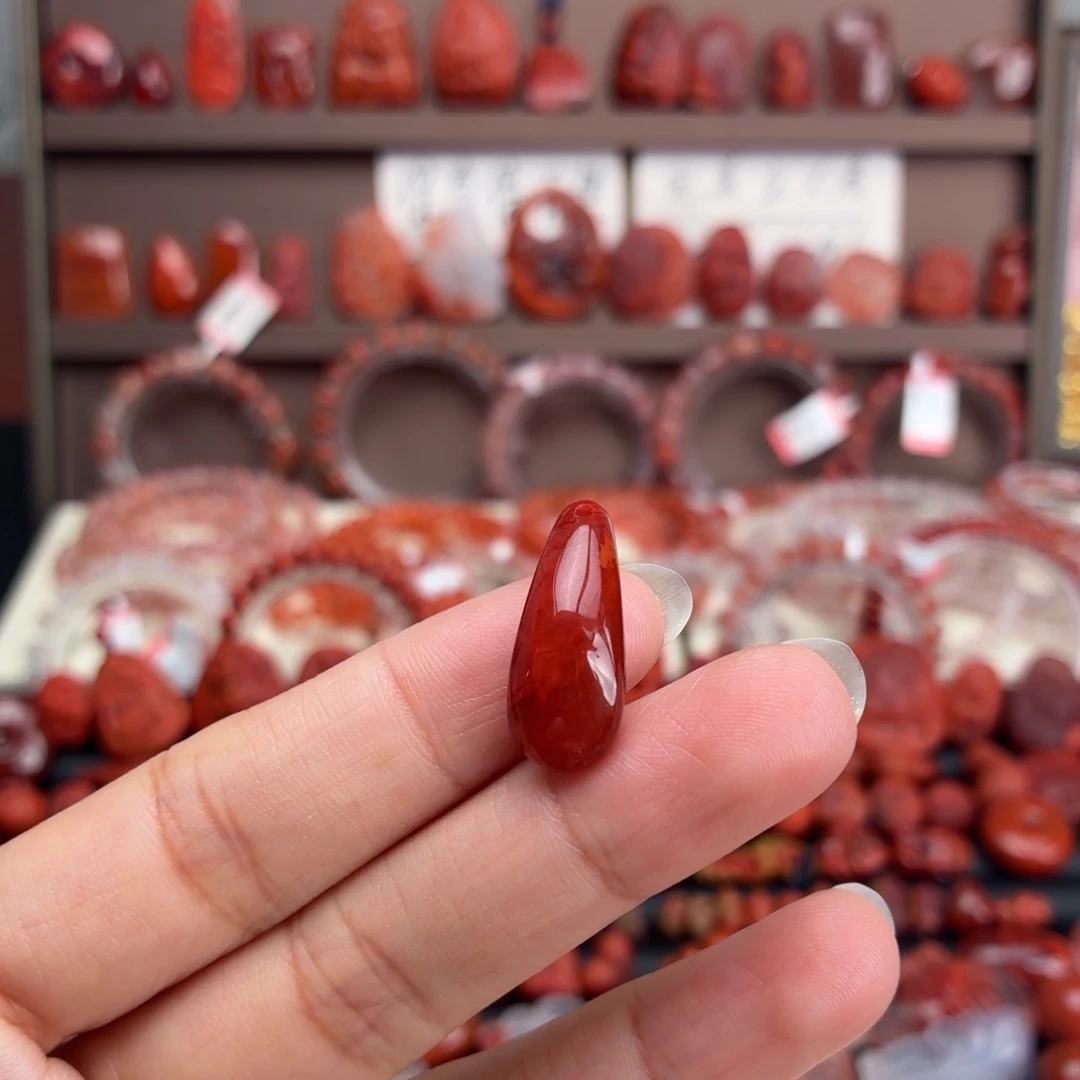 南红玛瑙未镶嵌颈饰火焰纹卡子