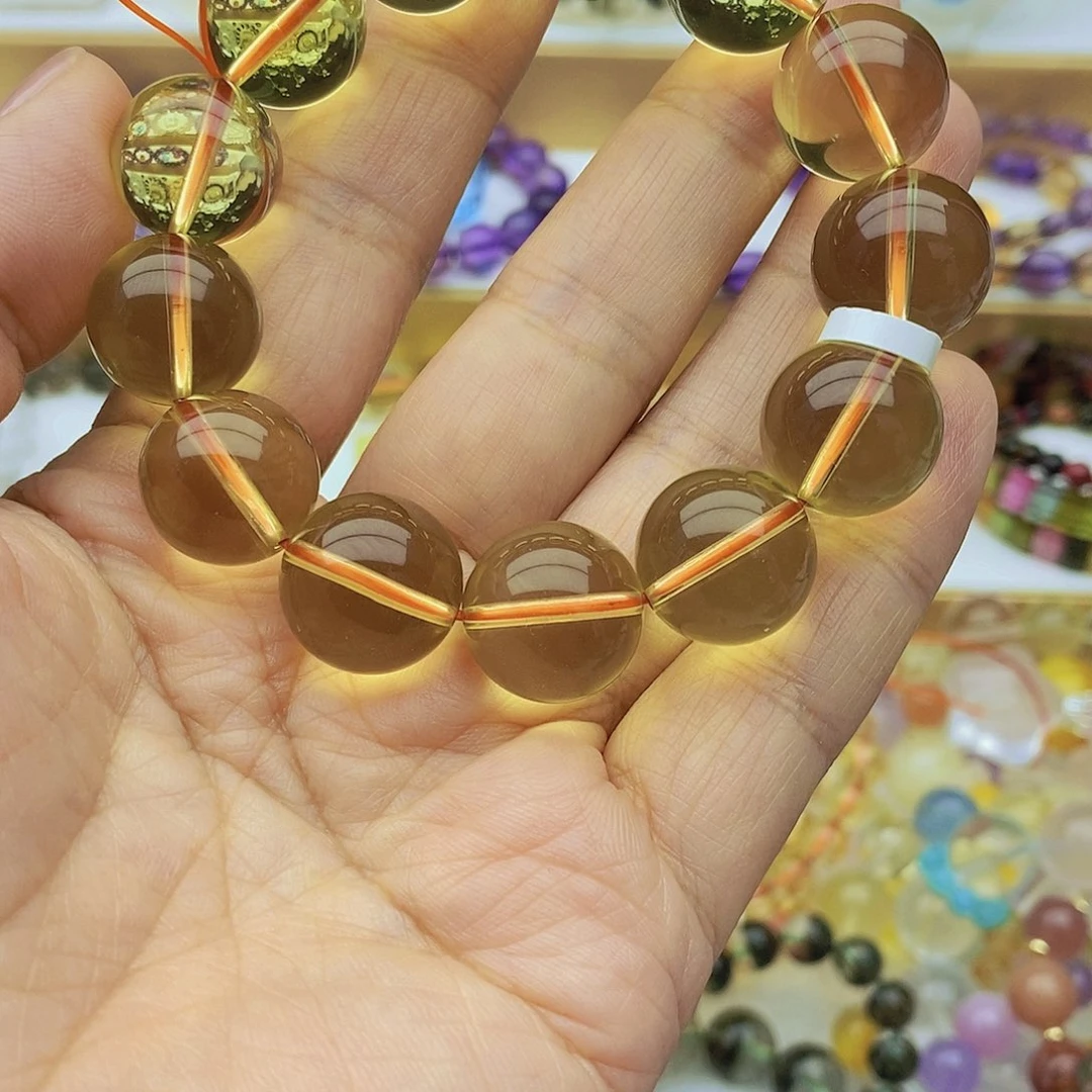 手链未镶嵌水晶天然黄水晶69g