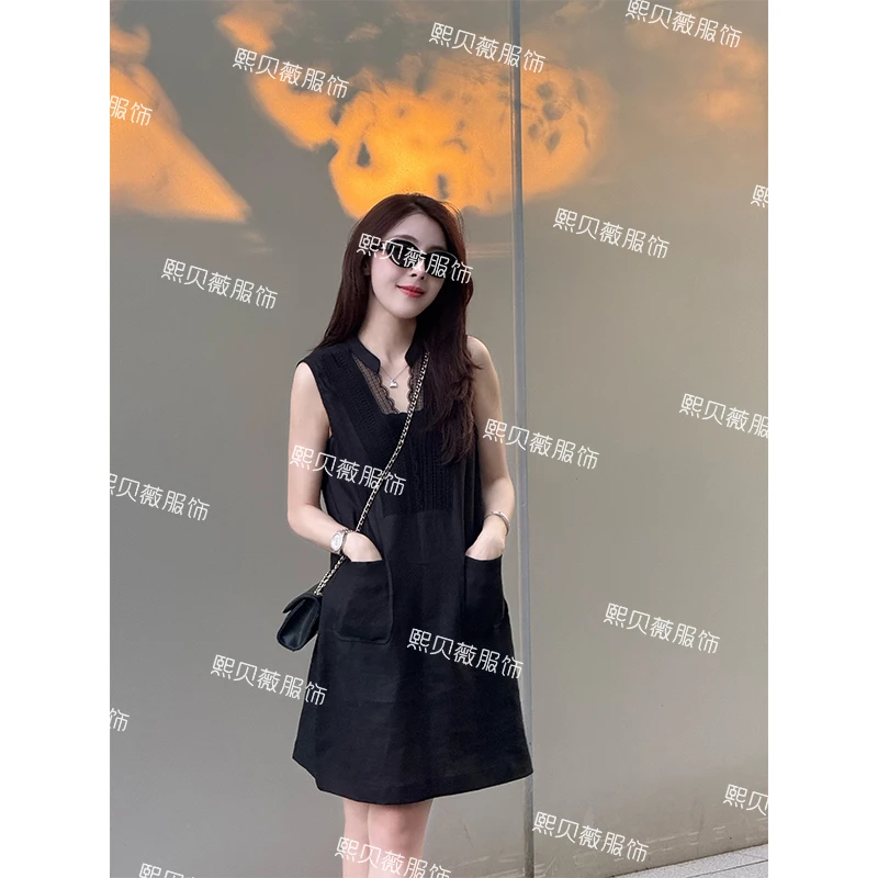 【浮浮款，只出不进】V领镂空蕾丝连衣裙 G7873